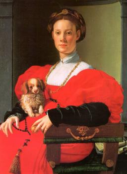Agnolo Bronzino : A Lady with a Puppy